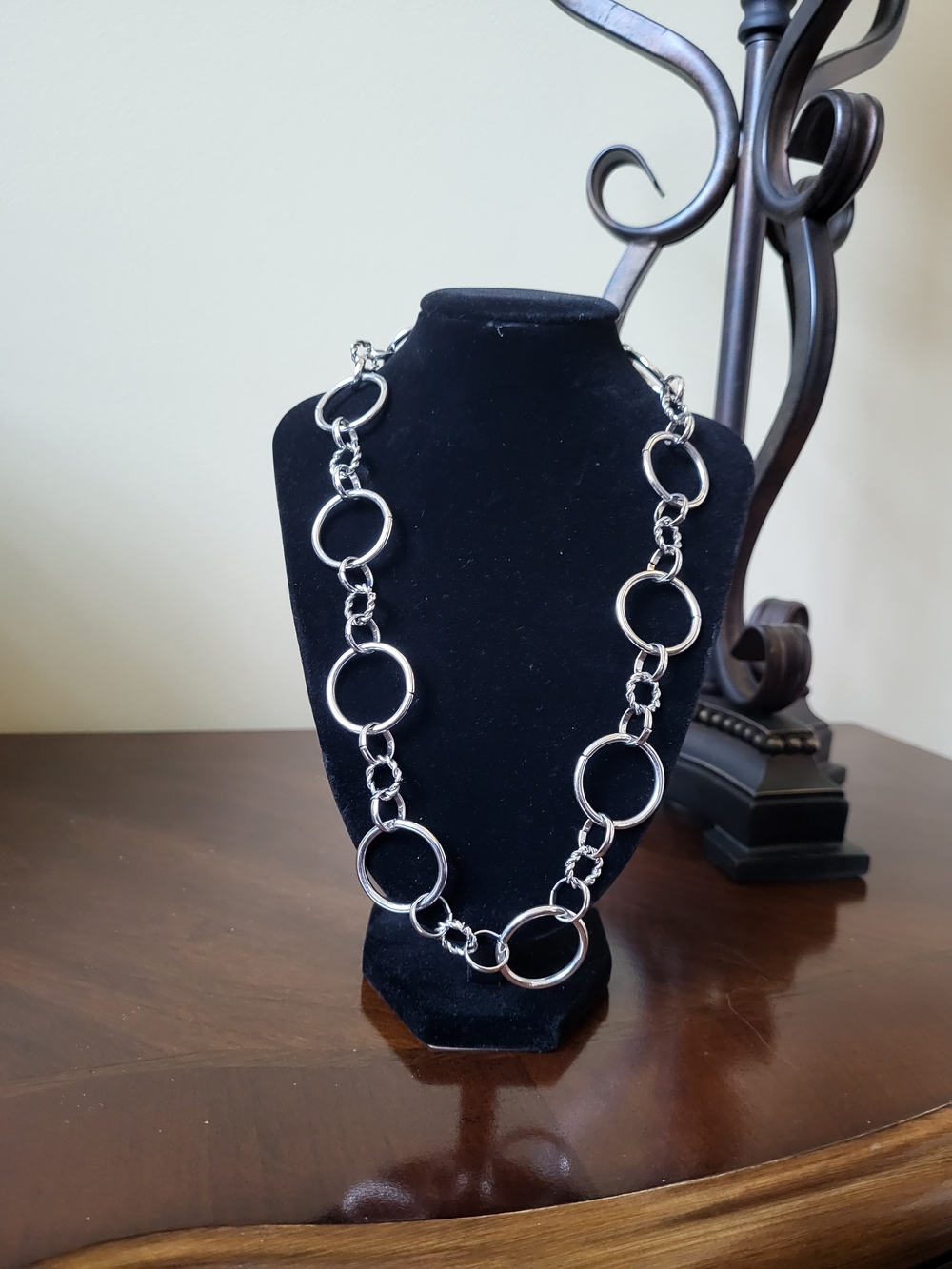 Silver Open Circle Link Necklace - Women